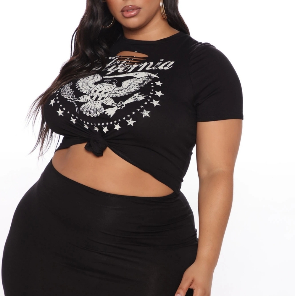 California distressed mini dress -black